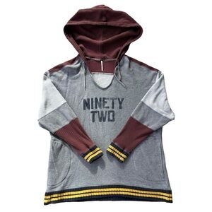 Free People Gray Hooded Sweatshirt Long Sleeve Relaxed